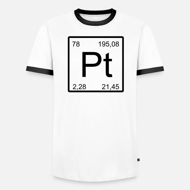 Platin Pt Element Typog Männer Kontrast-T-Shirt