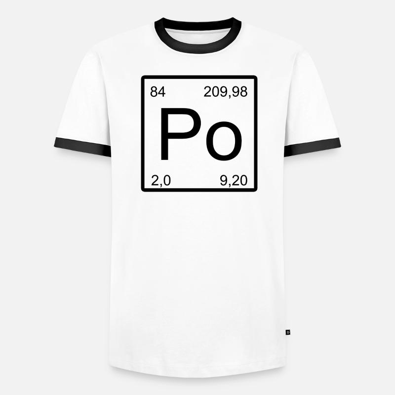 Tableau de la période de conception des éléments Po en polonium T-shirt contrasté Homme