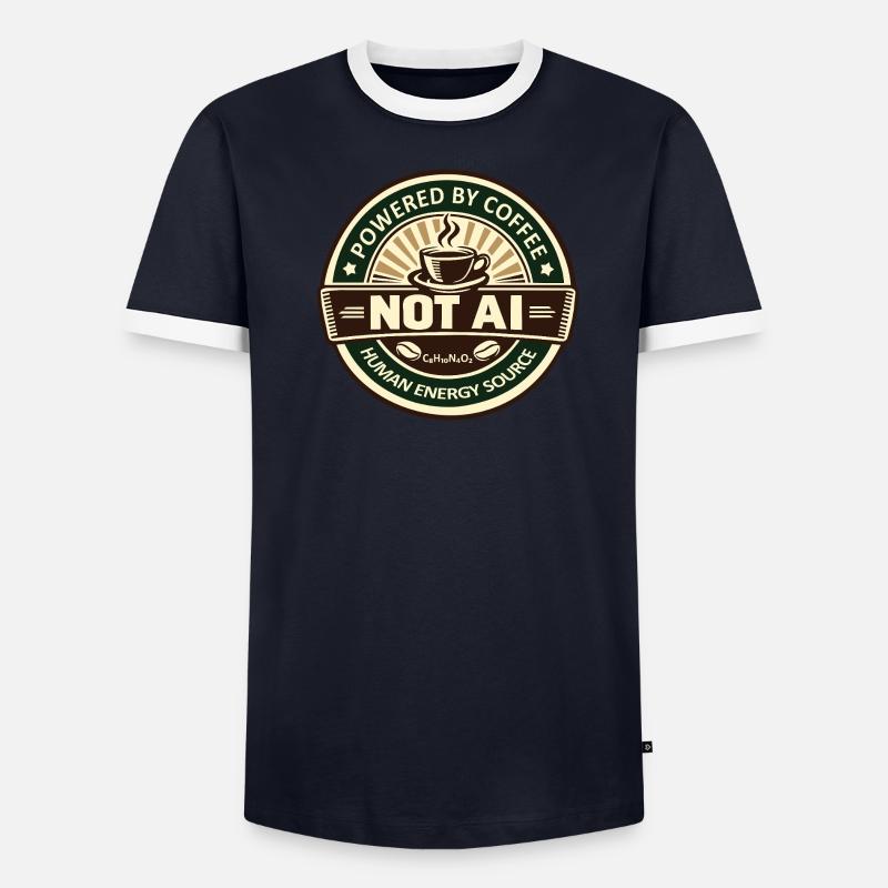 Alimenté par le café T-shirt contrasté Homme