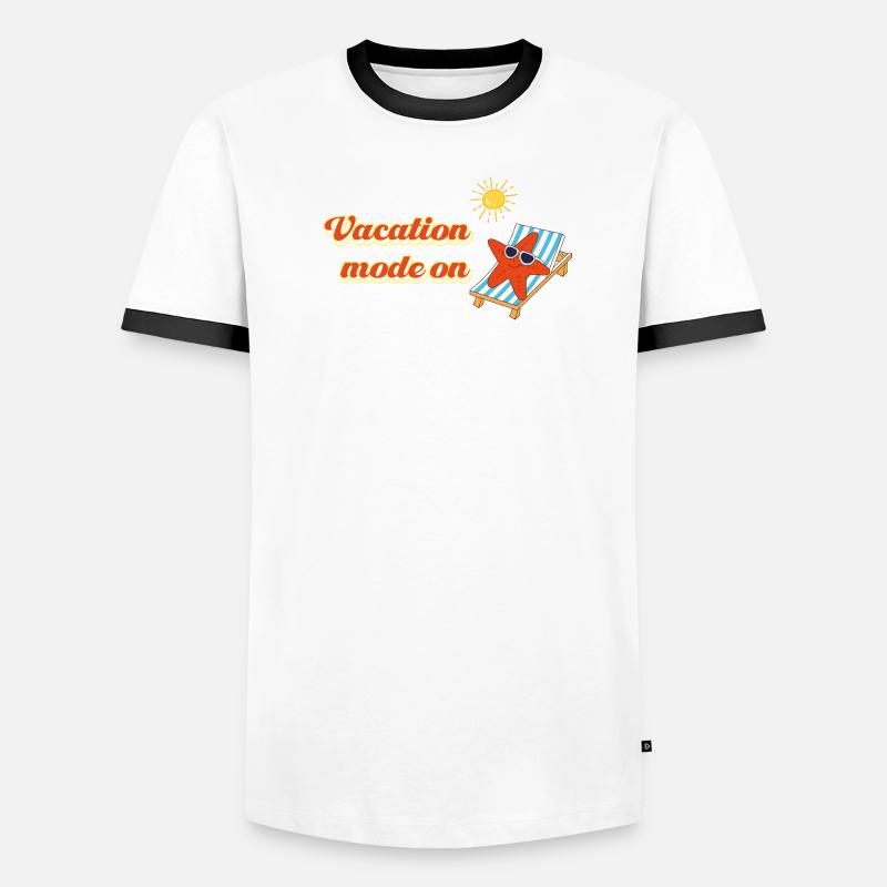 Mode vacances activé – Déclaration des vacances d’été T-shirt contrasté Homme