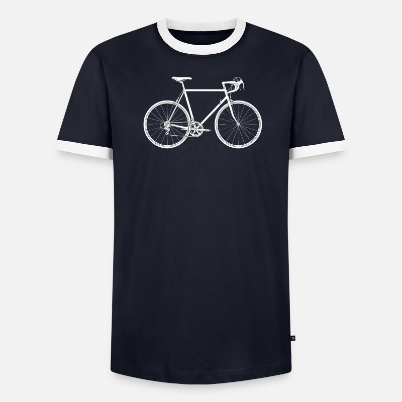 Conception de la silhouette de vélo de route T-shirt contrasté Homme