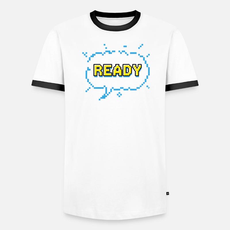 Lettrage READY dans un style pixel comic T-shirt contrasté Homme