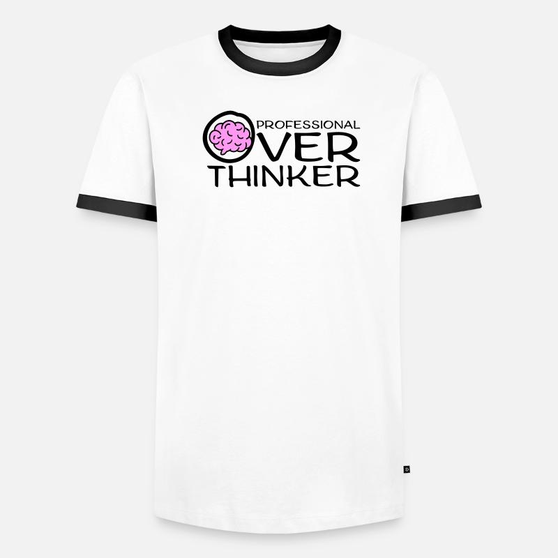 Professional Overthinker Funny Brooding Anxiety Logo Men's Ringer Shirt