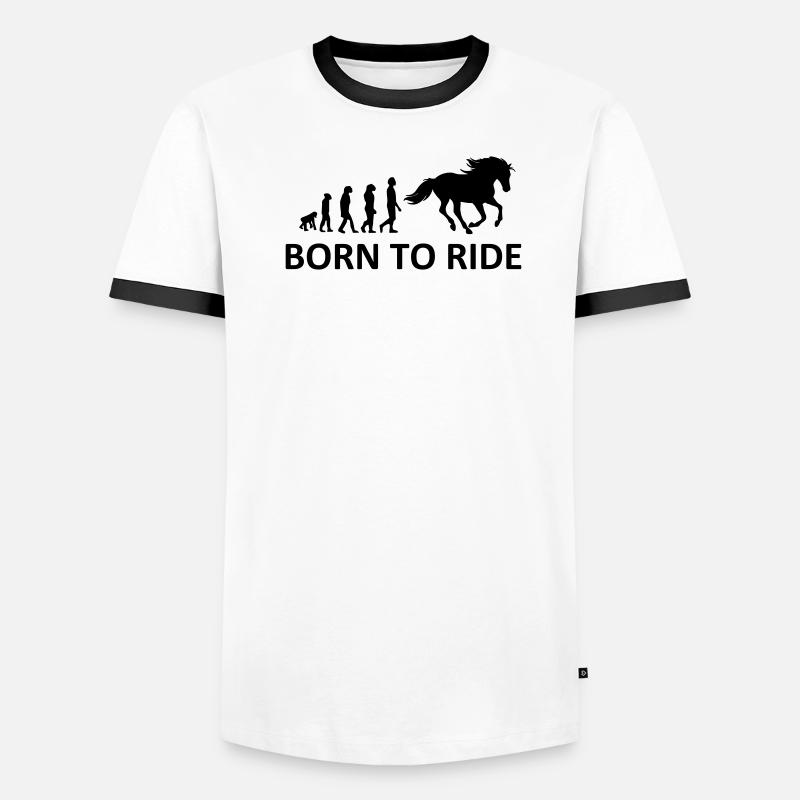 Né pour monter à cheval T-shirt contrasté Homme