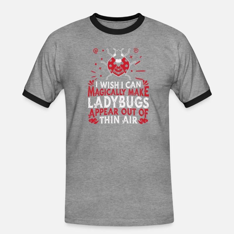 Marienkäfer Modschegiebchen Mariechenkäfer - Männer Kontrast-T-Shirt - Grau meliert/Schwarz