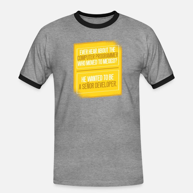 Programmer Coder Software Developer - Men's Ringer Shirt - heather grey/black