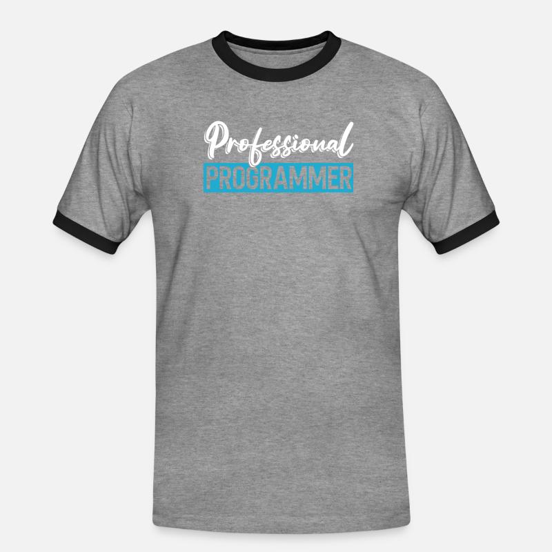 Programmer Coder Software Developer - Men's Ringer Shirt - heather grey/black