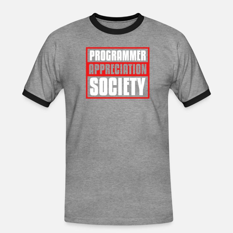 Developer Coder Programmer Society - Men's Ringer Shirt - heather grey/black