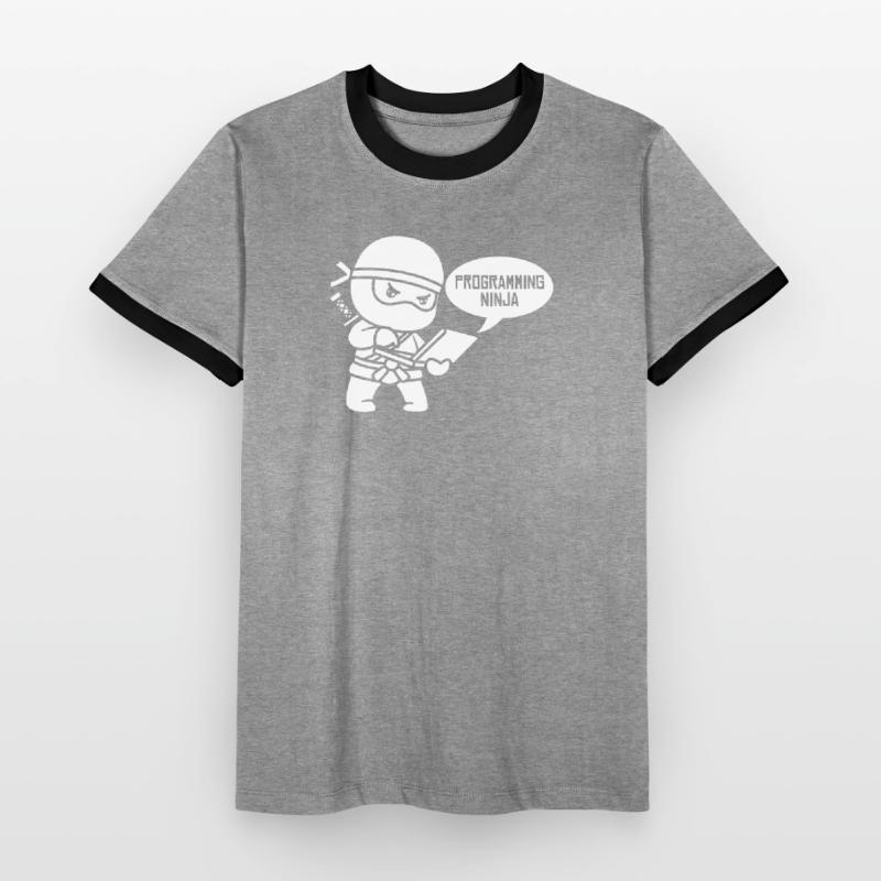 Developer Coder Programmer Ninja Men's Ringer Shirt