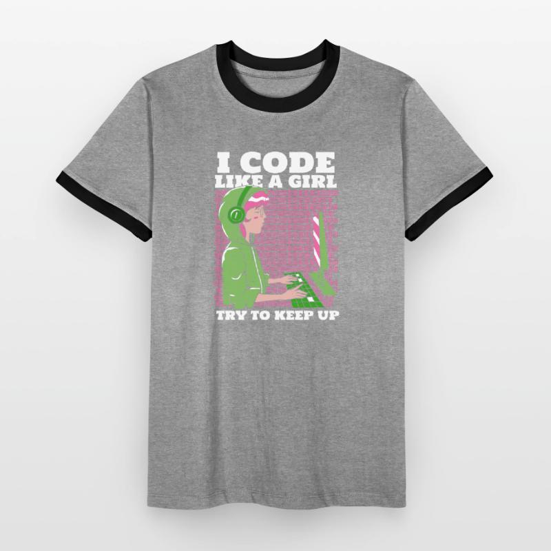 Developer Coder Programmer Men's Ringer Shirt