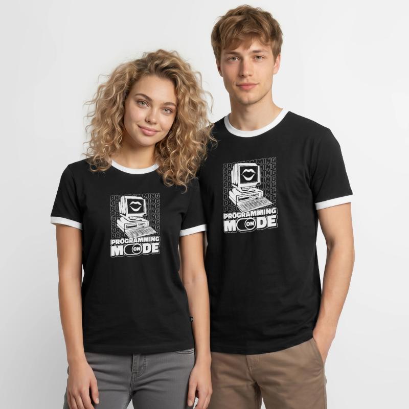 Developer Coder Programmer Mode On Men's Ringer Shirt