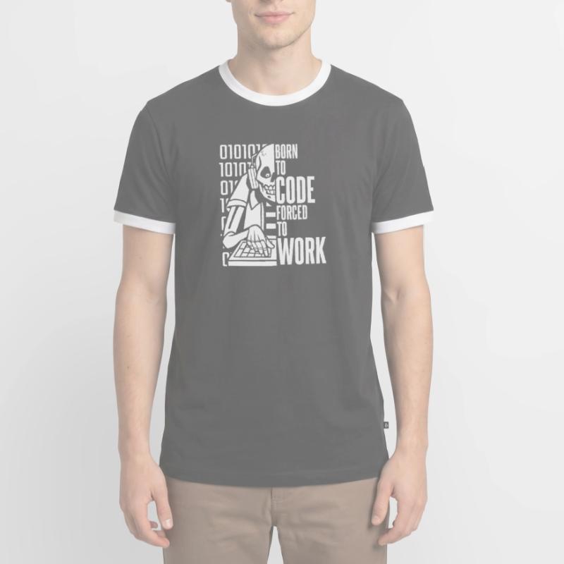Développeur Coder Programmeur Squelette T-shirt contrasté Homme