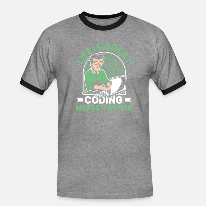 Entwickler Coder Programmierer Lustig - Männer Kontrast-T-Shirt - Grau meliert/Schwarz