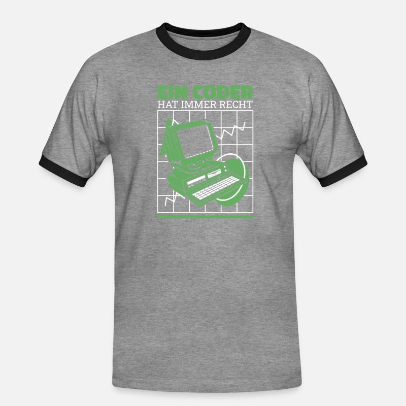 Entwickler Coder Programmierer Cool - Männer Kontrast-T-Shirt - Grau meliert/Schwarz