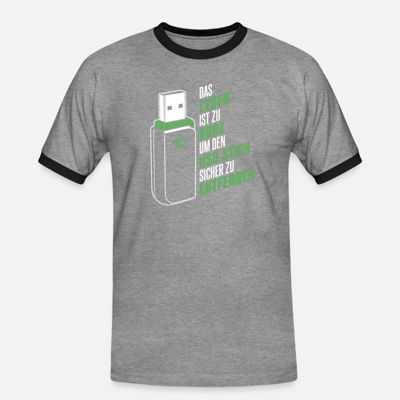 Entwickler Coder Programmierer USB - Männer Kontrast-T-Shirt - Grau meliert/Schwarz