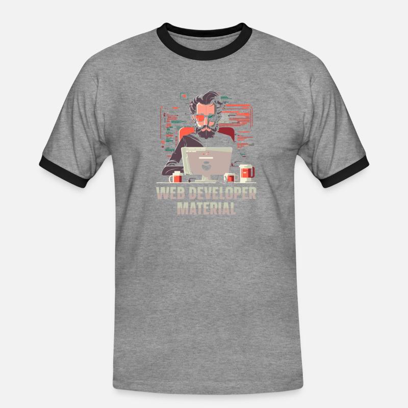 Web Developer Webdeveloper Cool - Men's Ringer Shirt - heather grey/black