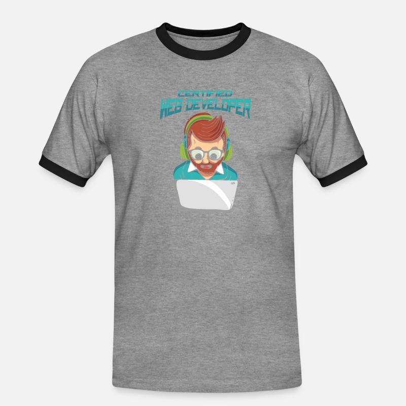 Web Developer Web Developer Certified - Men's Ringer Shirt - heather grey/black