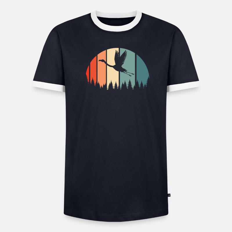 Flamingo Männer Kontrast-T-Shirt