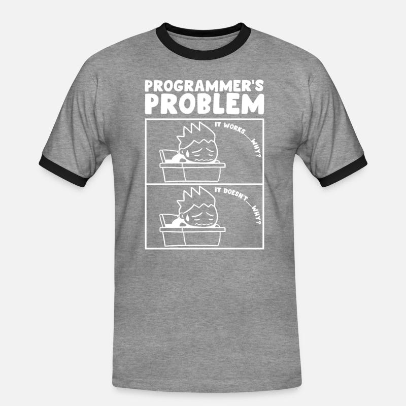 Programmierer Problem Computerprogrammierer - Männer Kontrast-T-Shirt - Grau meliert/Schwarz