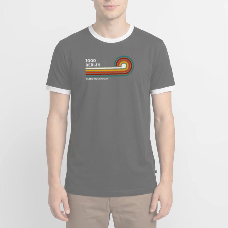 Berlin Chemise Rétro Code Postal 1000 Code Postal Souvenir T-shirt contrasté Homme