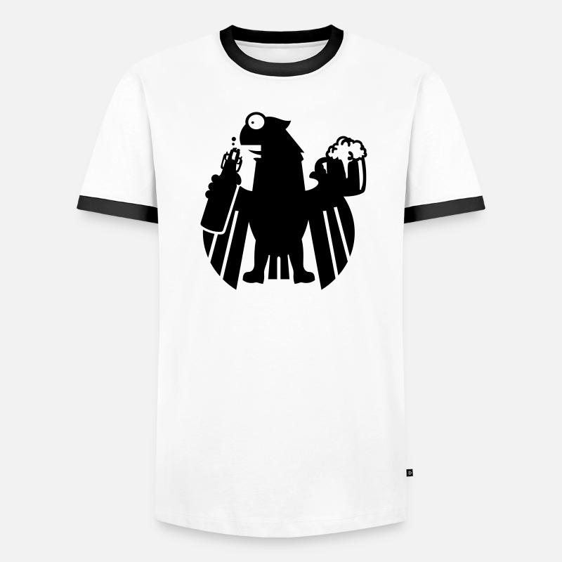 Kampftrinker Satirischer Adler / Boozer eagle (1c) Männer Kontrast-T-Shirt