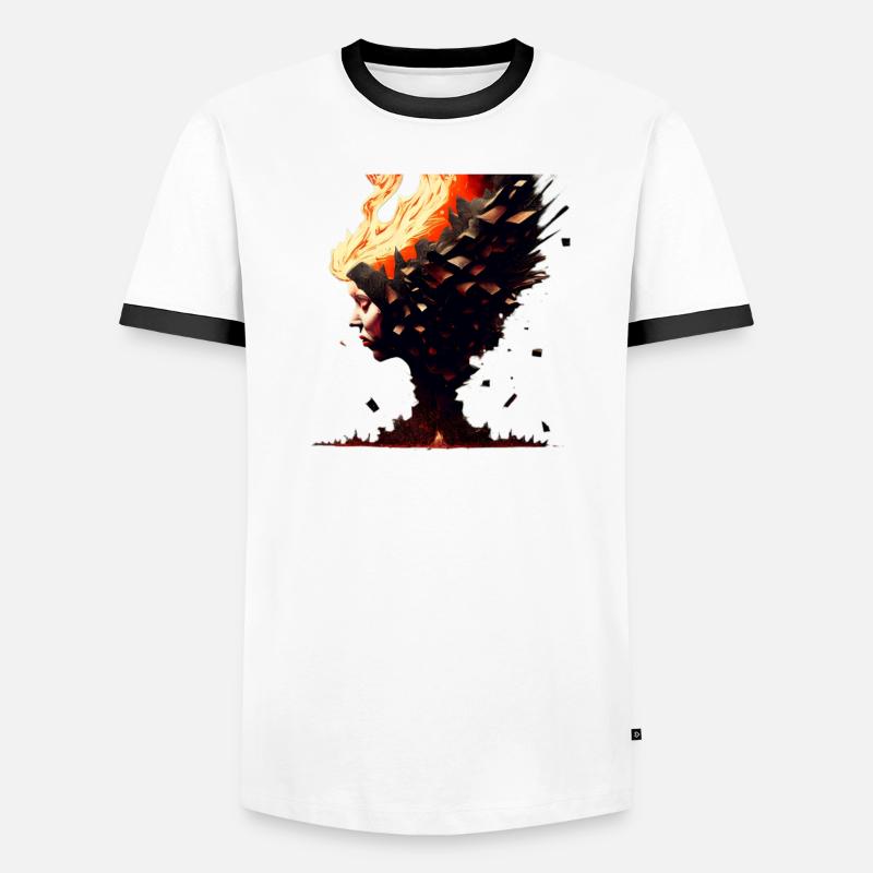 Explosion der Gedanken Männer Kontrast-T-Shirt