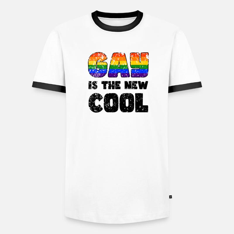 Fierté LGBTQ. Déclaration T-shirt contrasté Homme