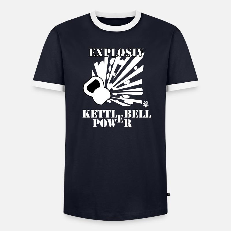 Kettlebell explosiv Power Männer Kontrast-T-Shirt