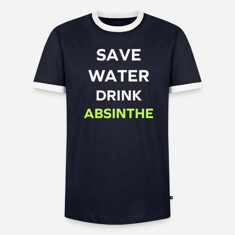 Save water drink absinthe T-shirt contrasté Homme