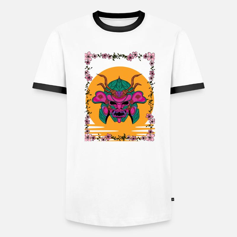 Blüten Samurai Männer Kontrast-T-Shirt