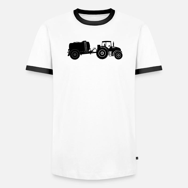 Traktor mit Geierbehälter Männer Kontrast-T-Shirt