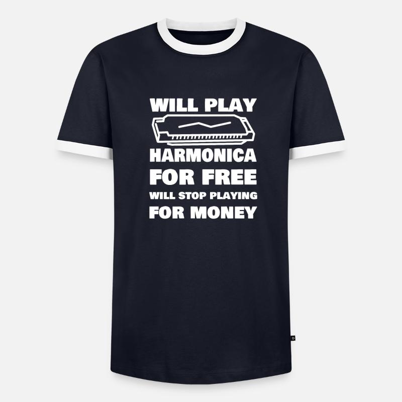 Funny Harmonica Saying Harmonica Player - Männer Kontrast-T-Shirt - undefined