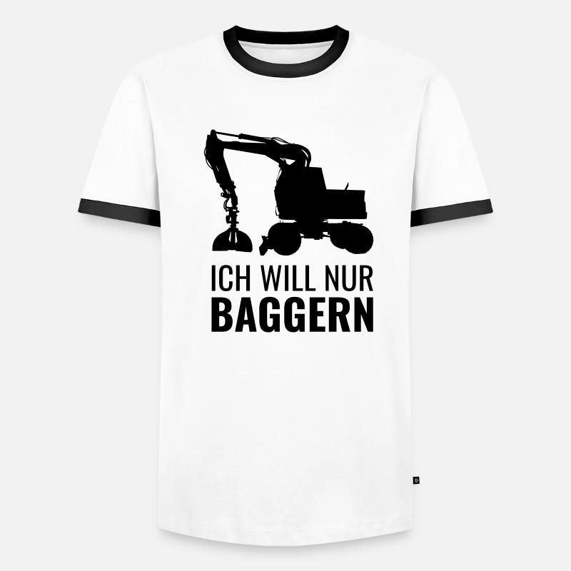 Ich will nur baggern Bagger Vektor schwarz Männer Kontrast-T-Shirt