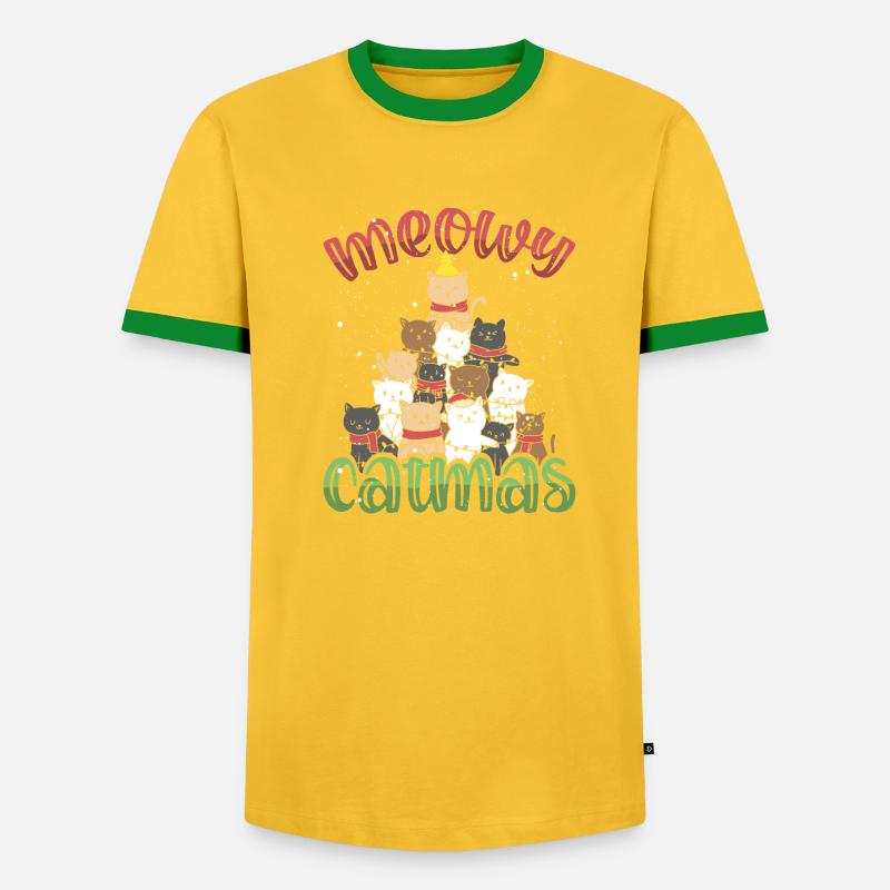 Weihnachtskratzbaum Mit Stern - Männer Kontrast-T-Shirt - undefined