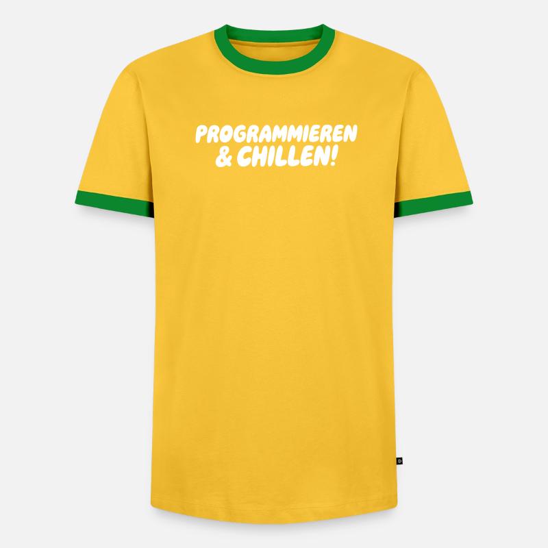 Programmieren & Chill – Große Blockschrift - Männer Kontrast-T-Shirt - Grau meliert/Schwarz