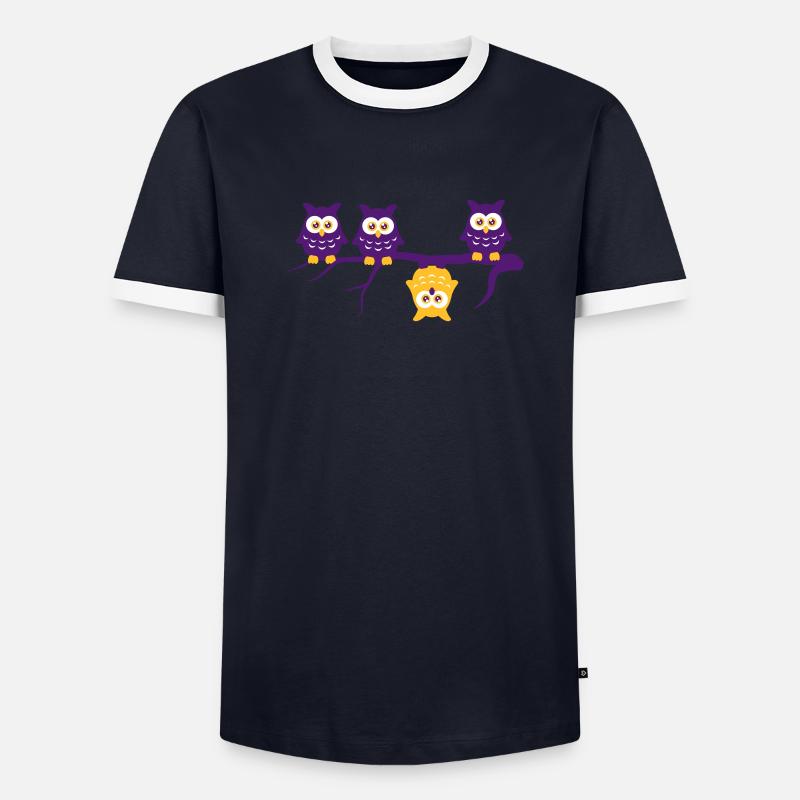 Be Different 4 Eulen Anderst verschieden Männer Kontrast-T-Shirt