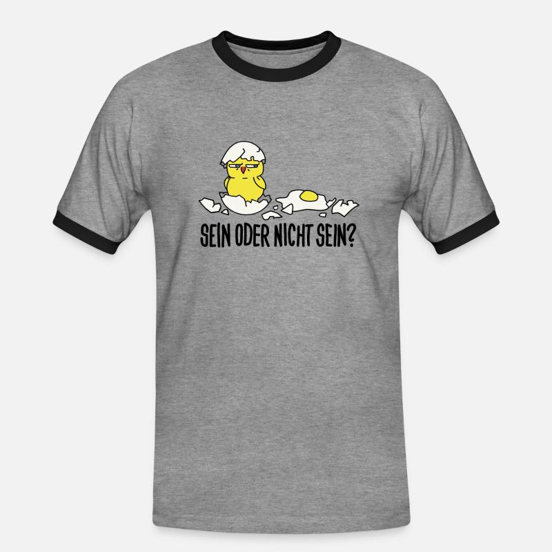 sein oder nicht sein - Männer Kontrast-T-Shirt - Grau meliert/Schwarz