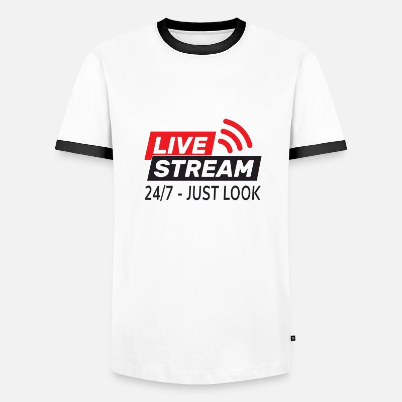 Live Stream 24/7 Content Creator Men's Ringer Shirt