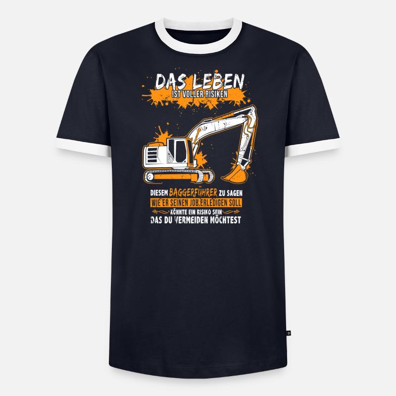 Baggerführer mit Bagger Männer Kontrast-T-Shirt