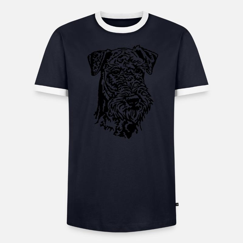 308 Airedale Terrier Männer Kontrast-T-Shirt