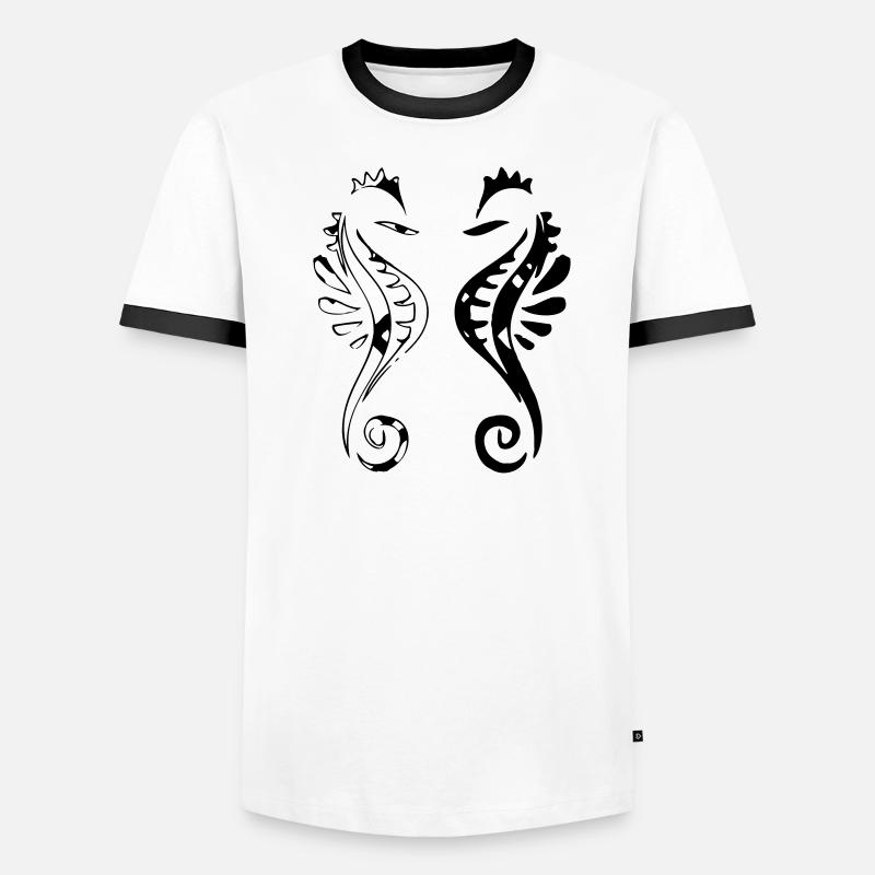 Conception de l'hippocampe T-shirt contrasté Homme