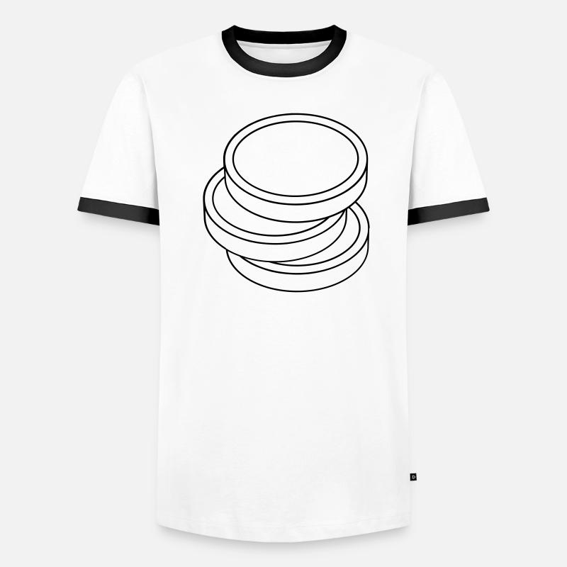three coins in a stack Men's Ringer Shirt