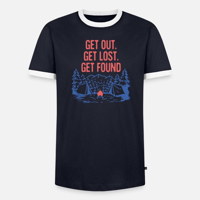 Sortir Se perdre Se retrouver Camping Faune T-shirt contrasté Homme