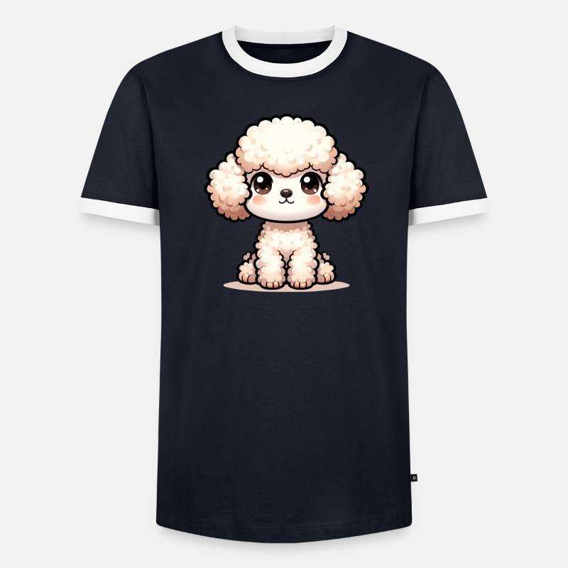 Illustration numérique de caniche mignon T-shirt contrasté Homme