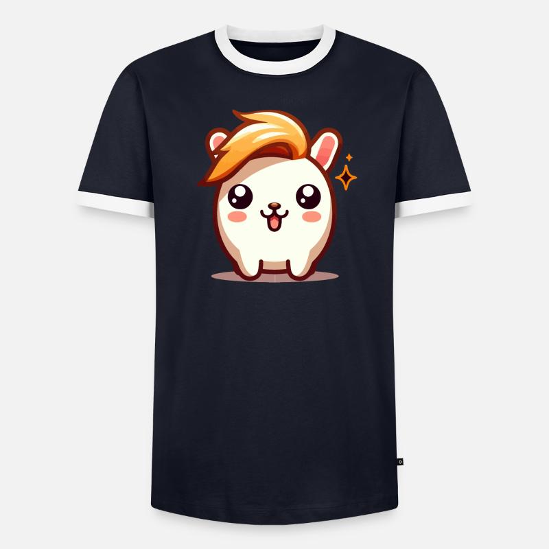 Hamster mignon avec coiffure T-shirt contrasté Homme