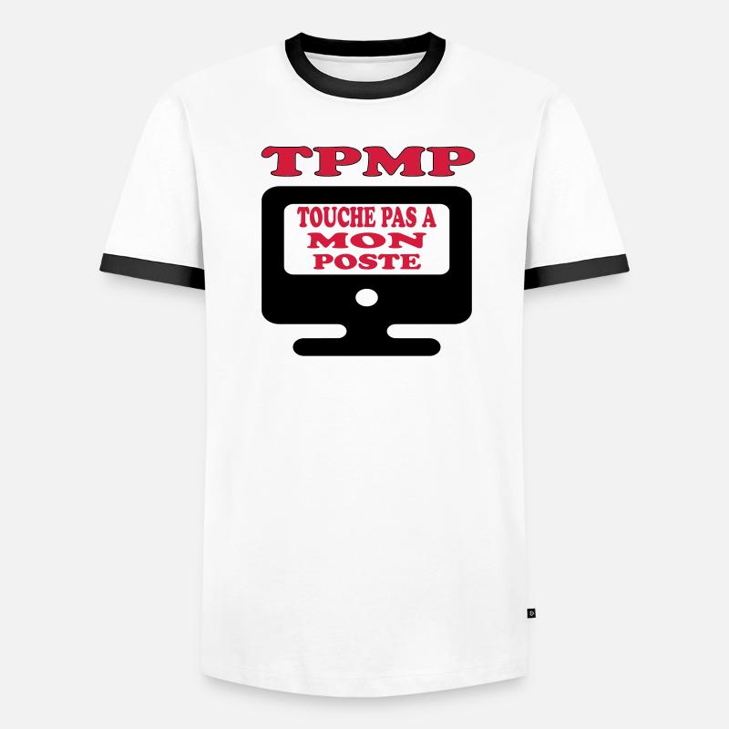 Touche pas à mon poste T-shirt contrasté Homme