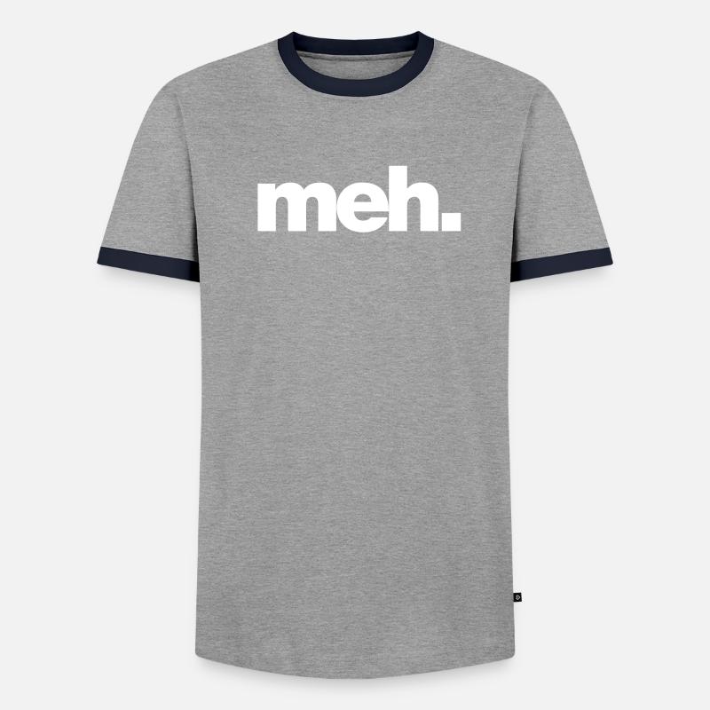 meh - Men's Ringer Shirt - heather grey/black