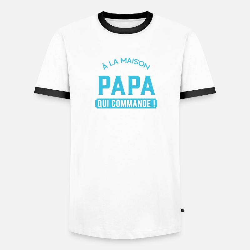 papa qui commande T-shirt contrasté Homme