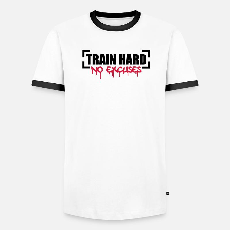 Train Hard No Excuses Männer Kontrast-T-Shirt