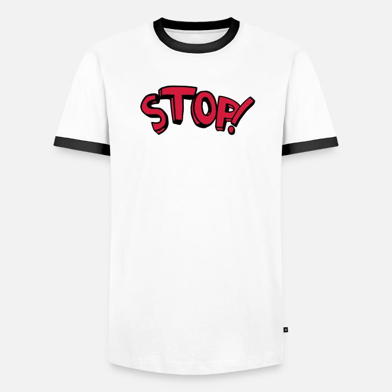 Stop standing remain comic saying Men's Ringer Shirt